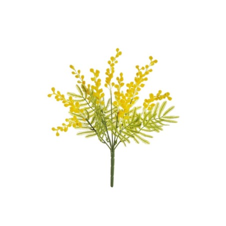 Lot de 48 - Buisson artificiel de mimosa X7, 35 cm - jaune 