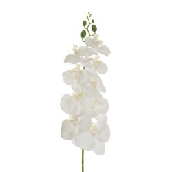 Lot de 15 - Tige artificielle d'orchidée phalaenopsis toucher réel X9, 97 cm - blanc 