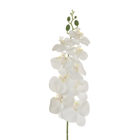 Lot de 15 - Tige artificielle d'orchidée phalaenopsis toucher réel X9, 97 cm - blanc 