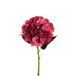 Lot de 12 - Hortensia artificiel Juliet, 50 cm - bordeaux fuchsia 