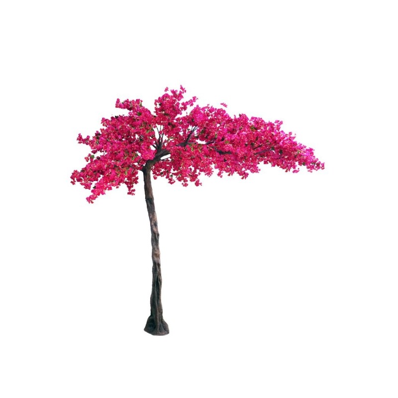 Plante géante artificielle de bougainvillier sur base métal, 320 cm - fuchsia 