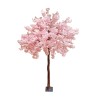 Lot de 2 - Plante artificielle de fleurs de pêcher sur base métal, 270 cm - rose 
