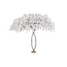 Plante artificielle de fleurs de pêcher sur base métal, 280 cm - blanc 