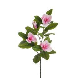 Lot de 12 - Branche artificielle de magnolia toucher réel, 103 cm - fuchsia blanc 