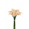 Lot de 12 - Petit bouquet artificiel d'arums X7, 34 cm - chair 