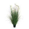 Lot de 6 - Plante artificielle de graminées avec aneth en pot, 120 cm - vert blanc 