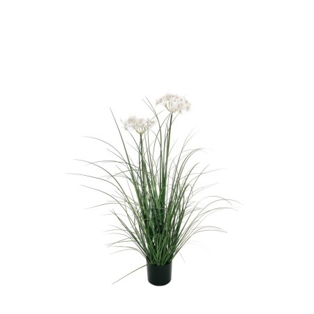 Lot de 6 - Plante artificielle de graminées avec pissenlits en pot, 90 cm - vert blanc 