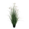 Lot de 6 - Plante artificielle de graminées avec pissenlits en pot, 128 cm - vert blanc 