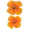 Lot de 6 - Coquelicot géant artificiel en mousse X2, 45-50 cm - orange 