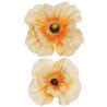 Lot de 6 - Coquelicot géant artificiel en mousse X2, 45-50 cm - saumon clair orange 