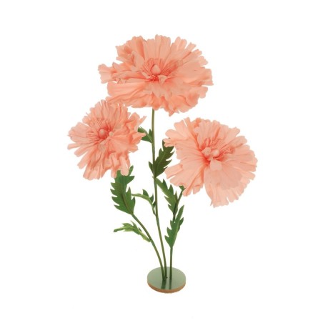 Lot de 3 - Cosmos géant artificiel en mousse X3 sur base bois, 140-170 cm - rose 