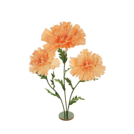 Lot de 3 - Cosmos géant artificiel en mousse X3 sur base bois, 140-170 cm - saumon 