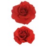 Lot de 6 - Rose géante artificielle en mousse X2, 47-50 cm - rouge 