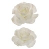 Lot de 6 - Rose géante artificielle en mousse X2, 47-50 cm - blanc 