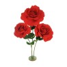 Lot de 3 - Rose géante artificielle en mousse X3 sur base bois, 140-175 cm - rouge 