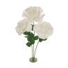 Lot de 3 - Rose géante artificielle en mousse X3 sur base bois, 140-175 cm - blanc 