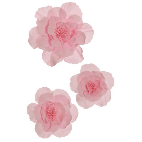 Lot de 6 - Camélia géant artificiel flottant en mousse X3, D. 40-50-60 cm - rose 