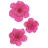 Lot de 6 - Camélia géant artificiel flottant en mousse X3, D. 40-50-60 cm - fuchsia 