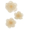 Lot de 6 - Camélia géant artificiel flottant en mousse X3, D. 40-50-60 cm - ivoire pêche 