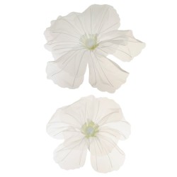Lot de 10 - Coquelicot géant artificiel en organza X2, 52 cm - blanc 