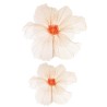 Lot de 10 - Coquelicot géant artificiel en organza X2, 52 cm - orange saumon 