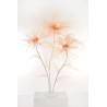 Lot de 3 - Coquelicot géant artificiel en organza X3 sur base bois, 140-170 cm - orange saumon 