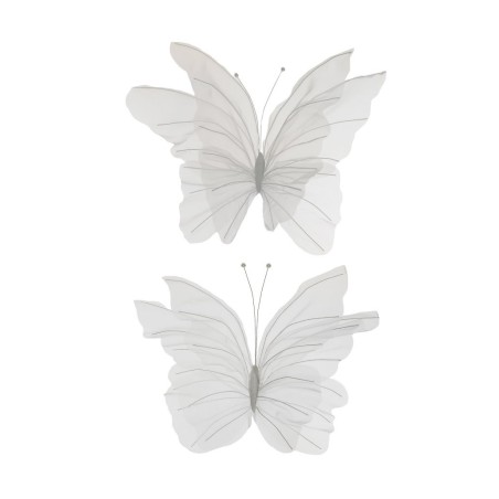 Lot de 10 - Petit et moyen papillon artificiel en organza, D. 55-65 cm - blanc 