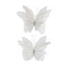 Lot de 10 - Petit et moyen papillon artificiel en organza, D. 55-65 cm - blanc 