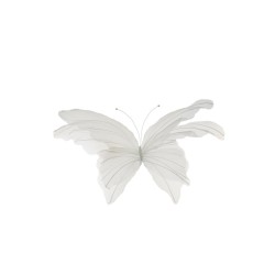 Lot de 10 - Papillon géant artificiel en organza, D. 85 cm - blanc 