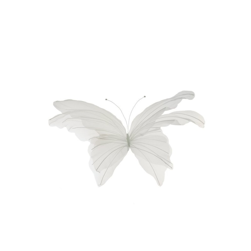 Lot de 10 - Papillon géant artificiel en organza, D. 85 cm - blanc 
