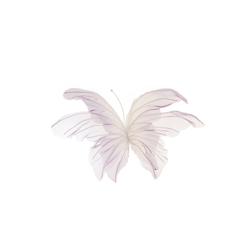 Lot de 10 - Papillon géant artificiel en organza, D. 85 cm - violet crème 