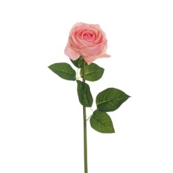 Lot de 24 - Rose chou artificielle toucher réel, 52 cm - rose 