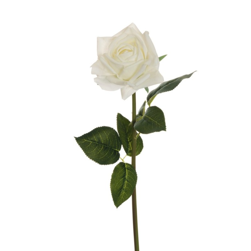 Lot de 24 - Rose diamant artificielle toucher réel, 52 cm - blanc 
