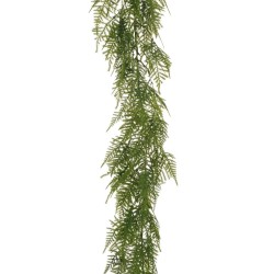 Lot de 6 - Guirlande artificielle de plumoso floquée, 140 cm - vert 