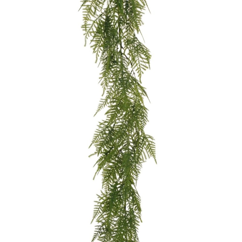 Lot de 6 - Guirlande artificielle de plumoso floquée, 140 cm - vert 