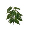 Lot de 24 - Buisson artificiel d'alocasia toucher réel X18, 60 cm - vert crème 