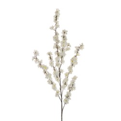 Lot de 24 - Longue tige artificielle de fleurs de pêcher, 125 cm - blanc 