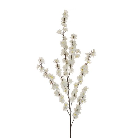 Lot de 24 - Longue tige artificielle de fleurs de pêcher, 125 cm - blanc 