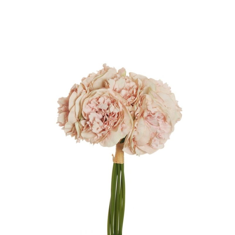 Lot de 12 - Bouquet artificiel de pivoines X7, 34 cm - rose clair 