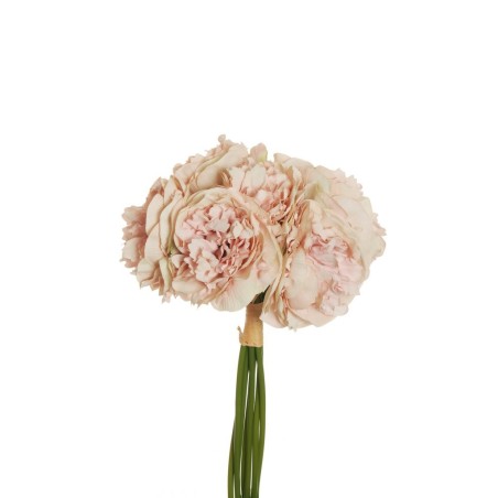 Lot de 12 - Bouquet artificiel de pivoines X7, 34 cm - rose clair 