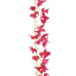 Lot de 24 - Guirlande artificielle de bougainvillier, 180 cm - fuchsia 