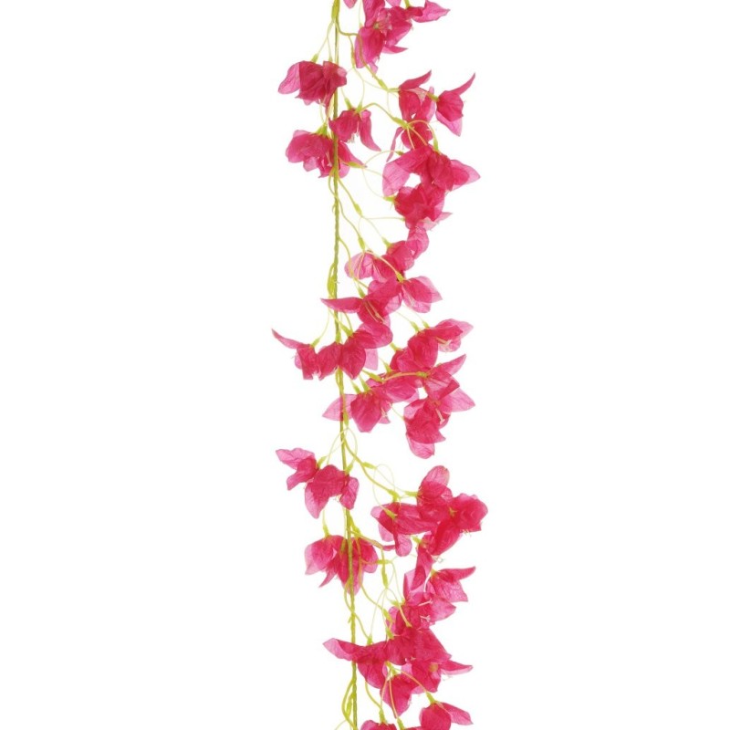 Lot de 24 - Guirlande artificielle de bougainvillier, 180 cm - fuchsia 