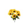 Lot de 36 - Mini buisson artificiel de tournesol X6, 30 cm - jaune 