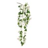 Lot de 8 - Buisson suspendu artificiel de bougainvillier X5, 120 cm - blanc 