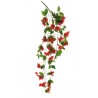 Lot de 8 - Buisson suspendu artificiel de bougainvillier X5, 120 cm - rouge 