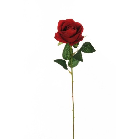 Lot de 36 - Mini bouton artificiel de rose velours, 50 cm - rouge 