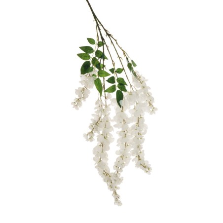 Lot de 12 - Tige suspendue artificielle de glycine X6, 110 cm - blanc 