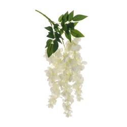 Lot de 24 - Buisson suspendu artificiel de glycine X3, 60 cm - blanc 