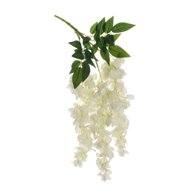 Lot de 24 - Buisson suspendu artificiel de glycine X3, 60 cm - blanc 