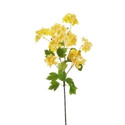 Lot de 24 - Tige artificielle de fleurs de fraisier X3, 75 cm - jaune 
